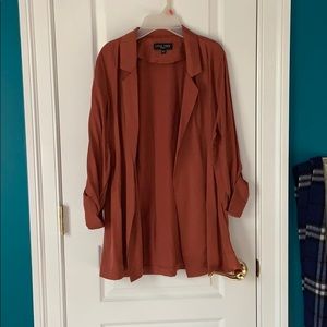 Brick colored duster coat
